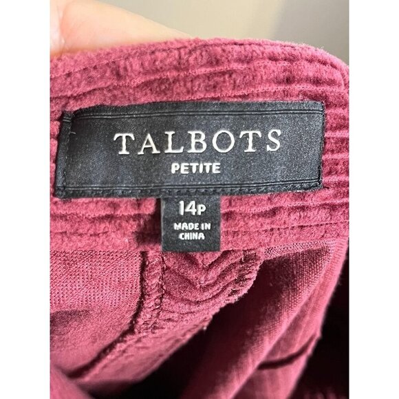 Talbots Corduroy Skirt 14P Mini Burgundy Academia Preppy Classic Chic Retro 80s - Picture 2 of 9